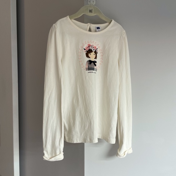 Janie and Jack Long sleeve shirt with girl print on front - Picture 2 of 3